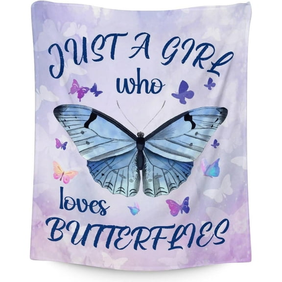 Butterfly Blanket Gifts - 40"x50" Cute Throw Blanket for Women, Girls - Green Soft Fuzzy Blankets for Couch & Sofa
