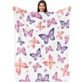 thumbnail image 1 of Butterfly Blanket for Girls, Butterfly Blanket for Baby Girls Kids, Soft Flannel Toddler Blanket Butterfly Easter Gift, Lightweight Fleece Throw for Birthday Children's Day Sofa Bed 50"x60", 1 of 8