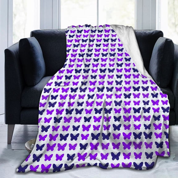 Butterfly Blanket, Soft Cozy Flannel Fleece Throw Blanket, Butterfly Gifts, Lightweight Warm Couch Blanket for Sofa, Office, Travel, All Seasons 50x40