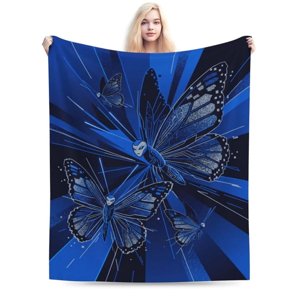Butterfly Blanket, Soft Cozy Flannel Fleece Throw Blanket, Butterfly Gifts, Lightweight Warm Couch Blanket for Sofa, Office, Travel, All Seasons 50x40