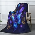 thumbnail image 1 of Butterfly Blanket Throw - Soft Cozy Fluffy Blue Fleece Blanket for Bed, Couch, Gift for Girls, Boys kids,Pet 50"x40", 1 of 5