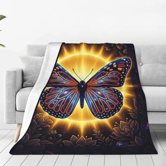 Butterfly Blanket for Women, Butterfly Flannel Blanket, Super Soft Cozy Lightweight Throw Blanket for Couch, Sofa, Bed, All Season Home Decor Gift 50x40