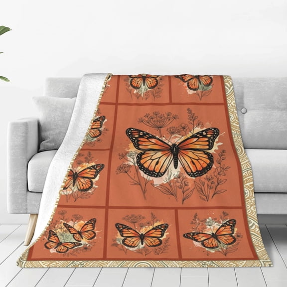 Butterfly Blanket for Women, Butterfly Flannel Blanket, Super Soft Cozy Lightweight Throw Blanket for Couch, Sofa, Bed, All Season Home Decor Gift 50x40