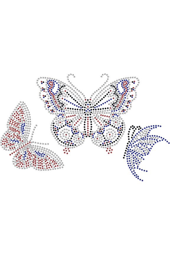 Butterfly Bling Rhinestone Iron on Transfers Clear Rhinestone Template for Clothes Bags Pants DIY Transfer Iron On Decals Patches for Clothing T Shirts Pants Hoodies Bags Decor
