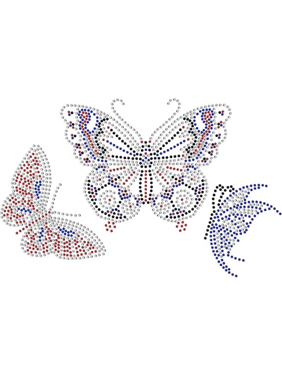 Butterfly Bling Rhinestone Iron on Transfers Clear Rhinestone Template for Clothes Bags Pants DIY Transfer Iron On Decals Patches for Clothing T Shirts Pants Hoodies Bags Decor