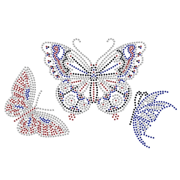 Butterfly Bling Rhinestone Iron on Transfers Clear Rhinestone Template for Clothes Bags Pants DIY Transfer Iron On Decals Patches