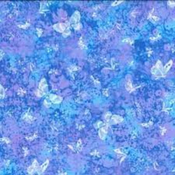 Butterfly Blue Cotton Fabric