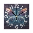 thumbnail image 1 of Butterfly Blue Lines Wall Clock Square Silent Non Ticking Battery Operated Clock for Home Bathroom Kitchen Bedroom Living Room, 1 of 8
