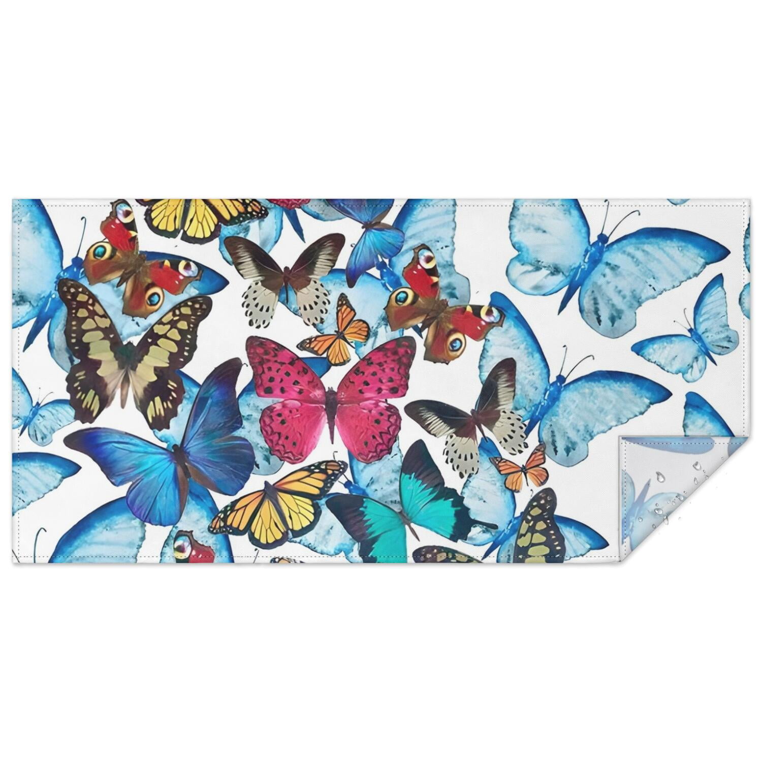 Red Paper Cut Butterfly White Rectangle Tablecloth