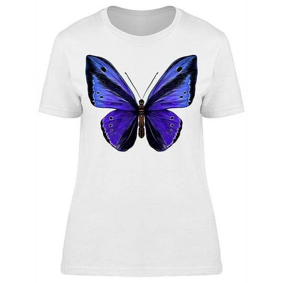 Butterfly Blue Wing T-Shirt Women -Image by Shutterstock, Female Medium