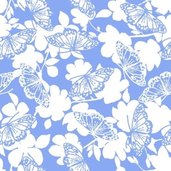 Butterfly Blues Blender Blue Cotton Fabric (1 yard)