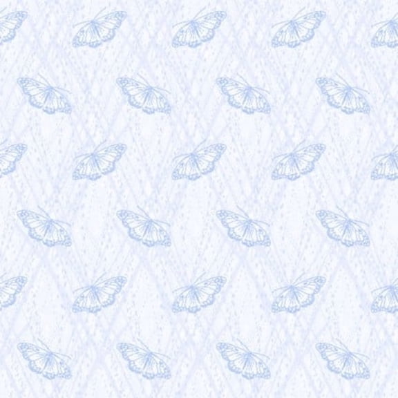 Butterfly Blues Tiny Fliers White Cotton Fabric (1 yard)