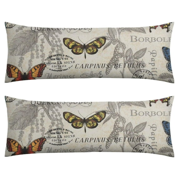 Butterfly Body Pillow Cover - Soft & Breathable, Hidden Zipper, 20"x54", Floral & Tropical Butterfly Print - Perfect Gift for Butterfly Lovers, Side Sleepers & Aesthetic Decor