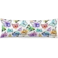 thumbnail image 1 of Butterfly Body Pillow Cover Watercolor Colorful Butterflies Long Pillow Case with Zipper Decorative Soft Bedding Pillowcase Farmhouse Cushion Large Pillow Covers for Couch,Bedroom, Home Gifts 20"x54", 1 of 6