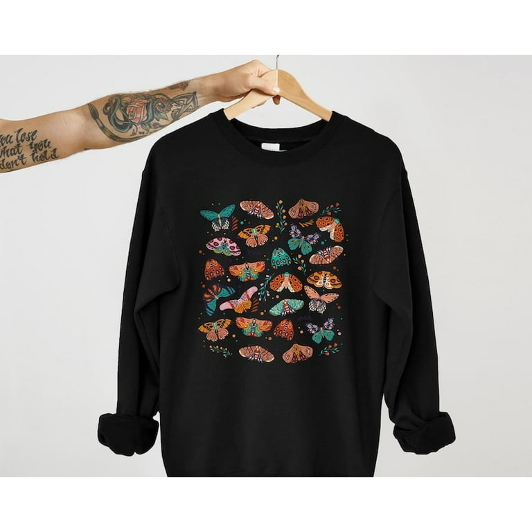 Butterfly Boho Sweater Women Black Sweater Oversized Woman Sweatshirt Aesthetic Oversize Women Sweater Cute Butterfly Sweatshirt Unisex sweatshirts graphic beautiful Walmart