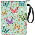 thumbnail image 1 of Butterfly Book Sleeve Flower Book Covers Protectorfor Washable Fabric Cloth Pouch Case Bag with Zipper and Extra Sleeve Pocket, 1 of 9