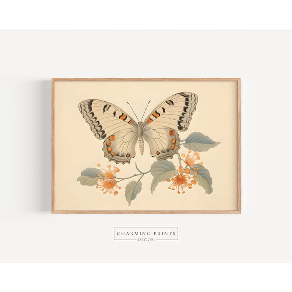Butterfly Botanical Girl Nursery Unframed Paper Print