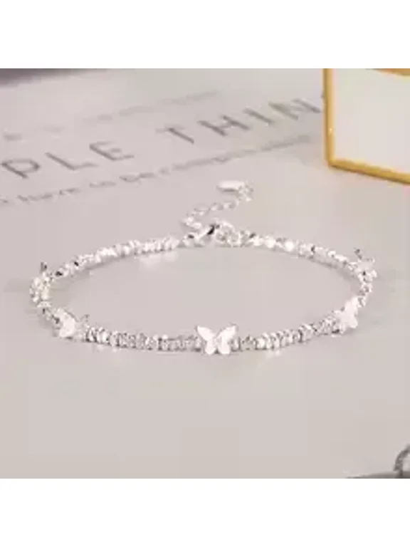 Butterfly Bracelet for Girl Bead String Design Insect Fashion Versatile Jewelry Gift Bracelet Chain Presents for Sister Daughter and Friend, Women's Jewelry for the Daily Occasion