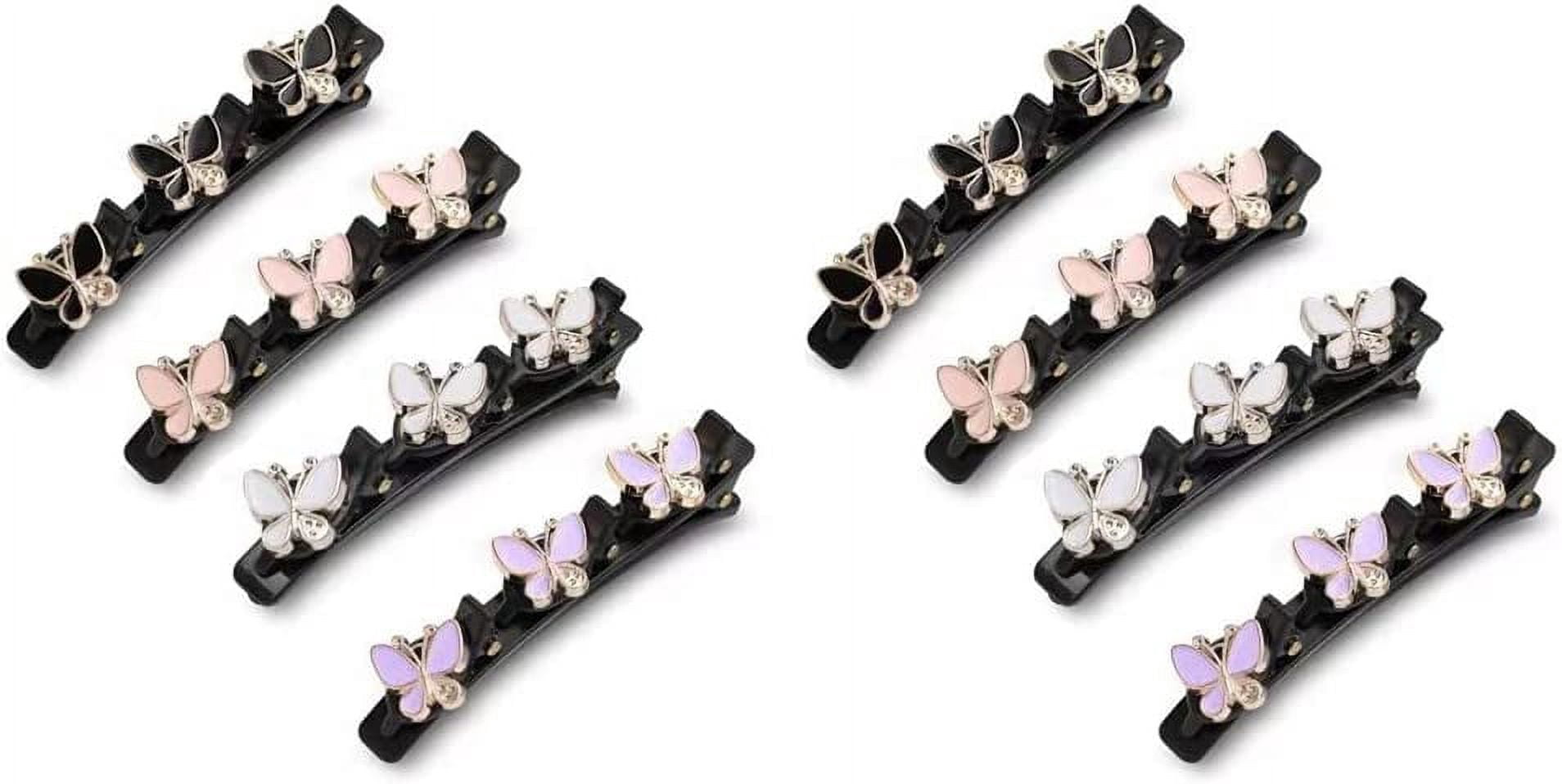 Butterfly Braided Hair Clips, 8pcs Side Hair Clip Hair Hold Barrettes