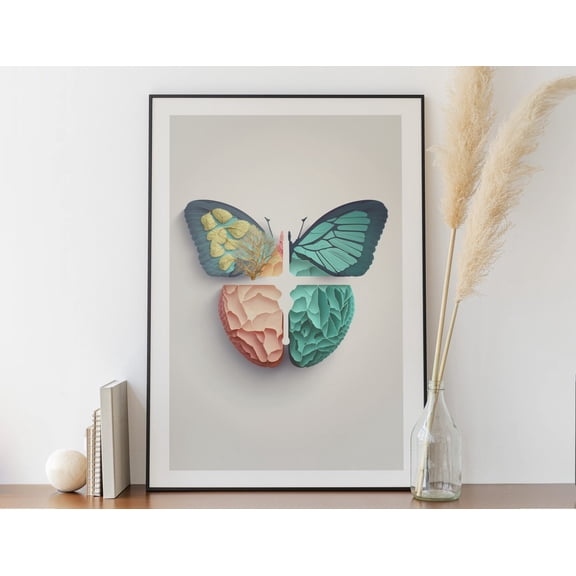 Butterfly Brain Psychology Wall Art Print, Unframed Paper Poster 8x10in