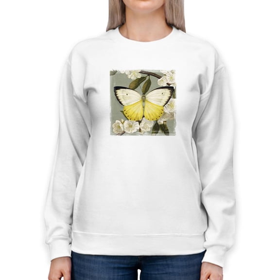 Butterfly Branch I Sweatshirt Women -Victoria Borges Designs, Female Large