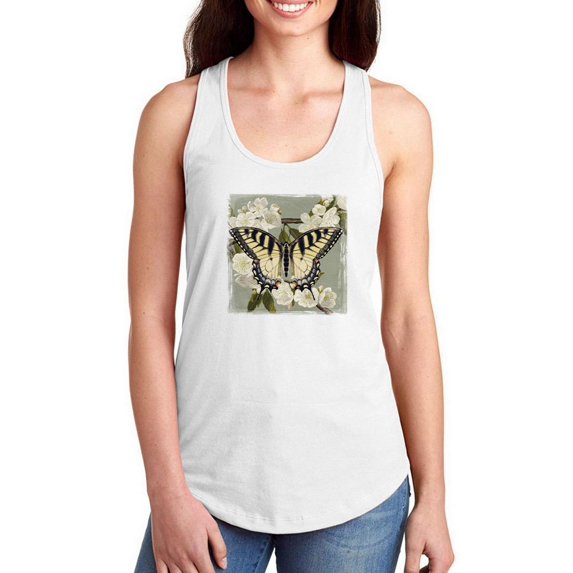 Butterfly Branch Ii Racerback Tank Women -Victoria Borges Designs, Female Small