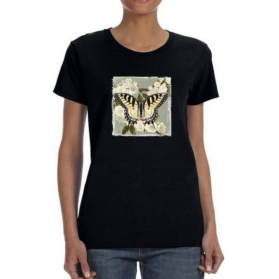 Butterfly Branch Ii T-Shirt Women -Victoria Borges Designs, Female Medium