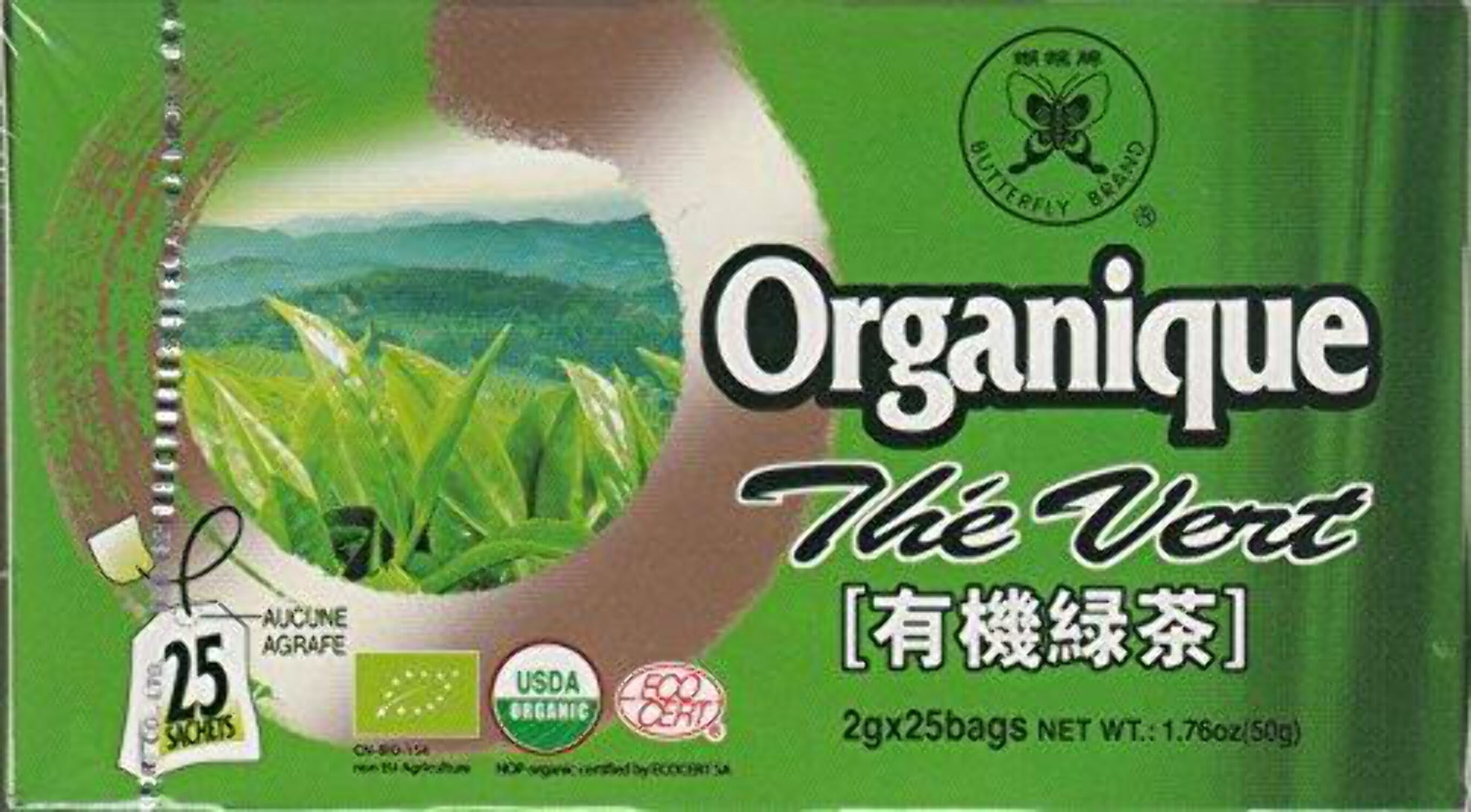 Green Fly Tea Butterfly Brand, Organic Green Tea, 1.76 Ounces, 1 Box - Walmart.com