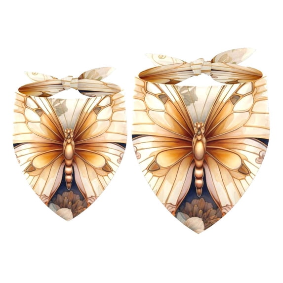 Butterfly Breathable Chiffon Yarn Dog Bandanas (Pack of Two) - Translucent Light Pet Collars - 40.6x40.6x58/16x16x22.8in, 53.3x53.3x76.2/20.9x20.9x30 in