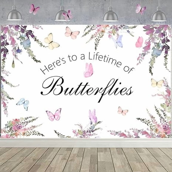 Butterfly Bridal Shower Backdrop Lifetime of Butterflies Backdrop Butterflies Bachelorette Decor Butterfly Floral Bridal Shower Banner Watercolor Butterfly Background for Wedding Engagement