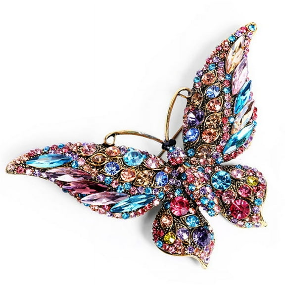 Butterfly Brooch Luxury Crystal Pin For Women Party Banquet Rhinestone Pins