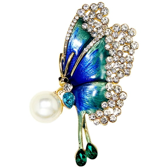 Butterfly Rhinestone Brooch Pin for Decoration with Premium Alloy Material Multi Color Fits Clothes