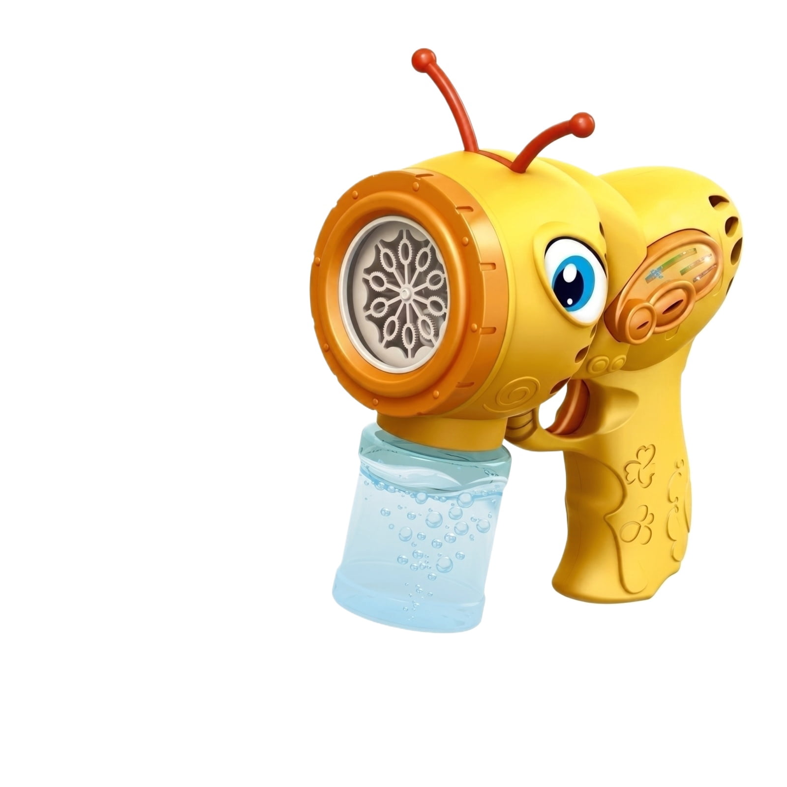 Butterfly Bubble Blowing Machine, One-Button Automatic Bubble Maker with 50ml Bubble Solution, Electric Handheld Bubble Blower for Outdoor Party Garden Activities (Yellow)