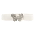 thumbnail image 1 of Butterfly Buckle Elastic Belt,Diamond Waistband,Jeans Dress Fashion Accessories,Sparkling Rhinestone Butterfly Buckle With Elastic Stretchable Waist Design,Fashion Waist Belt For Jeans Dress,White, 1 of 7