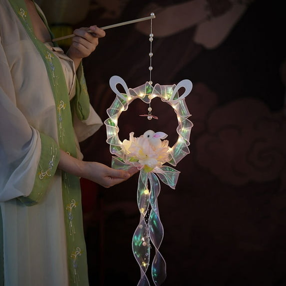 Butterfly/Bunny Lantern DIY Flower Lantern, Traditional Chinese Lantern Handmade DIY Mid-Autumn Festival Hanging Lantern - Hanfu Cosplay Accessories Indoor Outdoor Decoration