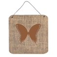 thumbnail image 1 of Butterfly Burlap And Brown Aluminium Metal Wall Or Door Hanging Prints, 1 of 1