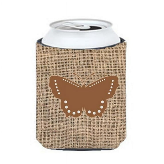 Butterfly Burlap And Brown Can Or Bottle Hugger