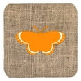 thumbnail image 1 of Butterfly Burlap And Orange Foam Coasters - Set 4, 3.5 x 3.5 In., 1 of 1