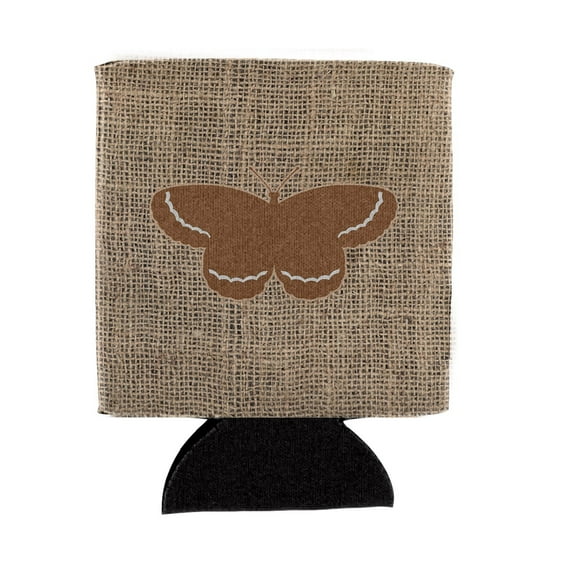 Butterfly Burlap and Brown Can or Bottle Beverage Insulator Hugger