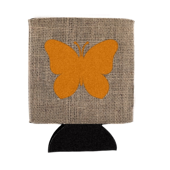 Butterfly Burlap and Orange BB1047 Can or Bottle Hugger