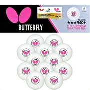 Butterfly R40+ 3-Star Ball White 12-Pack