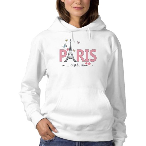 Butterfly C'est La Vie Paris Hoodie Women -Image by Shutterstock, Female x-Large