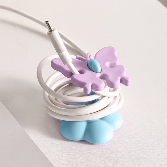 Butterfly Cable Organizer 2 Inch - Multifunctional Charging Cord Holder for Desktop, Wall, Bedside, Phone Charger, Headphone, Data Cable Management, Home Office Decor