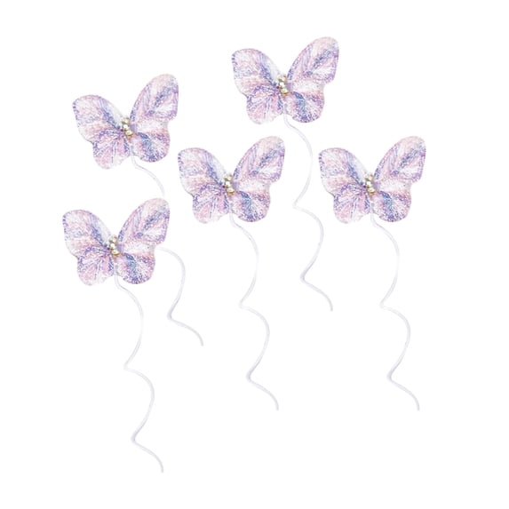 Butterfly Cake Toppers, 5pcs Butterfly Cupcake Toppers Happy Birthday Metal Gold Cake Topper for GirlsDiy Birthday Cake Dessert Table Baking Insert Plates Ornament