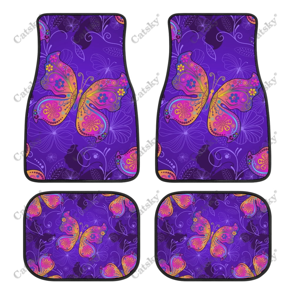 Butterfly Car Floor Mats Interior Accessories Rubber Printing Pattern 4