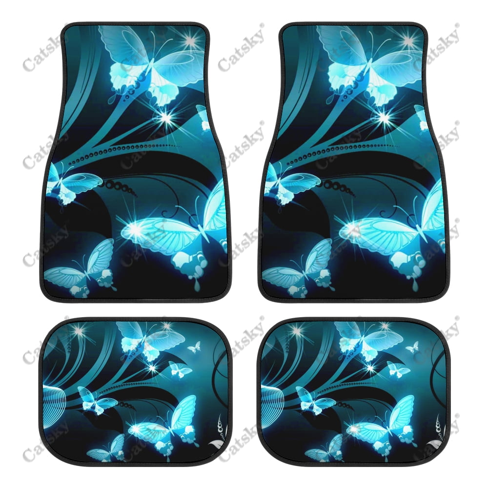 Butterfly Car Floor Mats Interior Accessories Rubber Printing Pattern 4
