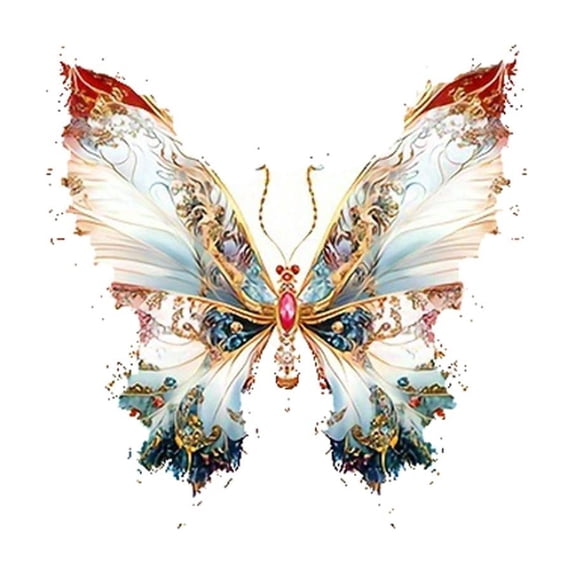 Butterfly Car Mirror Hanging Ornament with 2D Acrylic Flat Design, 0.14 Inch Thick, Multicolor Rhinestone, for Women Interior Decor