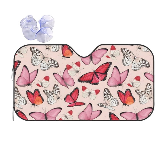 Butterfly Car Windshield Sun Shade Universal Fit Auto Sun Visor Protector