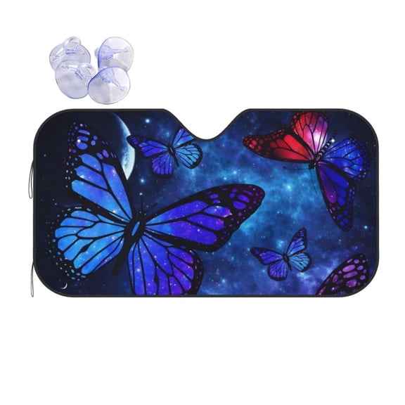 Butterfly Car Windshield Sun Shade Universal Fit Auto Sun Visor Protector