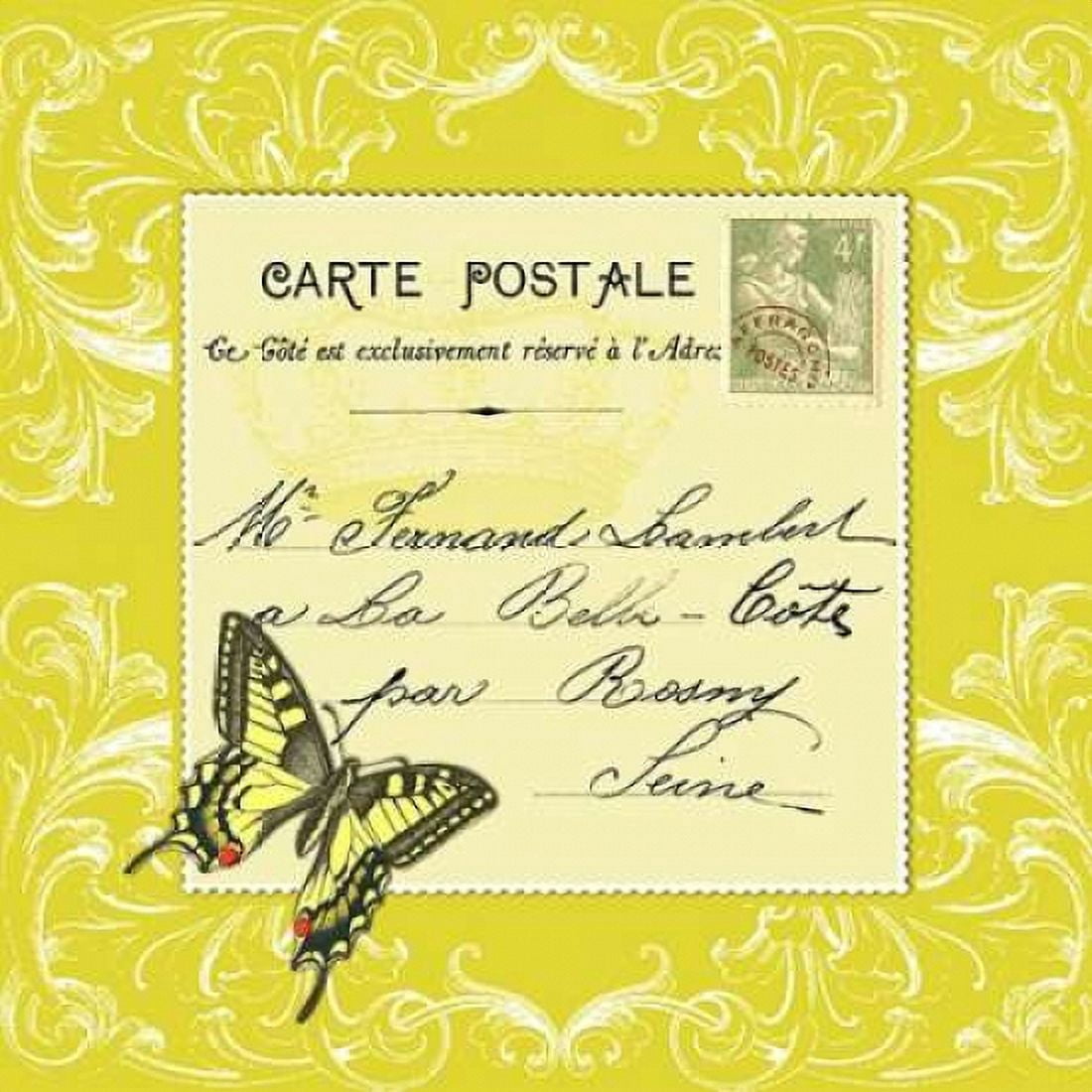 Butterfly Carte Postale Cirtrus Canvas Art - Marion De Lauzun (24 x 24)